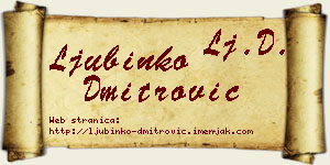 Ljubinko Dmitrović vizit kartica